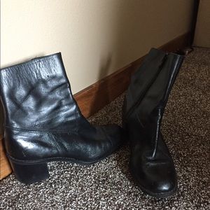 Black leather boots